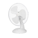 Ventilateur de table OCEANIC - 30W - Diametre 23 cm - 2 vitesses - Oscillant - Blanc