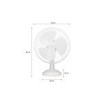 Ventilateur de table OCEANIC - 40W - Diametre 30 cm - 3 vitesses - Oscillant - Blanc