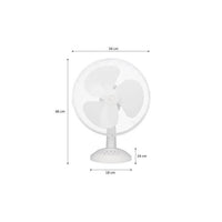 Ventilateur de table OCEANIC - 40W - Diametre 30 cm - 3 vitesses - Oscillant - Blanc