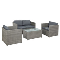 Gardeon Outdoor Furniture Sofa Set 4-Seater Wicker Lounge Setting Table Chairs