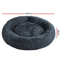 Pet Bed Dog Cat Calming Bed Extra Large 110cm Dark Grey Sleeping Comfy Washable