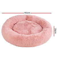 Pet Bed Dog Cat Calming Bed Extra Large 110cm Pink Sleeping Comfy Washable