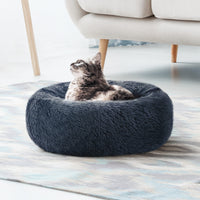 Pet Bed Dog Cat Calming Bed Small 60cm Dark Grey Sleeping Comfy Cave Washable