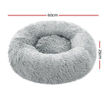 Pet Bed Dog Cat Calming Bed Small 60cm Light Grey Sleeping Comfy Cave Washable