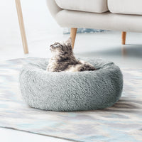 Pet Bed Dog Cat Calming Bed Small 60cm Light Grey Sleeping Comfy Cave Washable