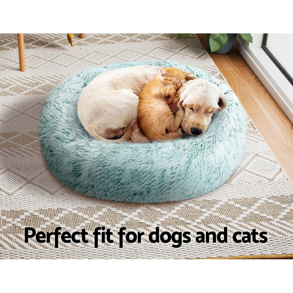 Pet Bed Dog Cat Calming Bed Small 60cm Teal Sleeping Comfy Cave Washable