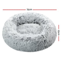 Pet Bed Dog Cat Calming Bed Medium 75cm Charcoal Sleeping Comfy Cave Washable