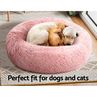 Pet Bed Dog Cat Calming Bed Medium 75cm Pink Sleeping Comfy Cave Washable