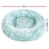 Pet Bed Dog Cat Calming Bed Medium 75cm Teal Sleeping Comfy Cave Washable