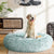 Pet Bed Dog Cat Calming Bed Large 90cm Teal Sleeping Comfy Cave Washable