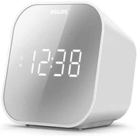 Philips - TAR4406 - Radio Réveil- Finition miroir - Tuner FM numérique - Chargeur de téléphone USB