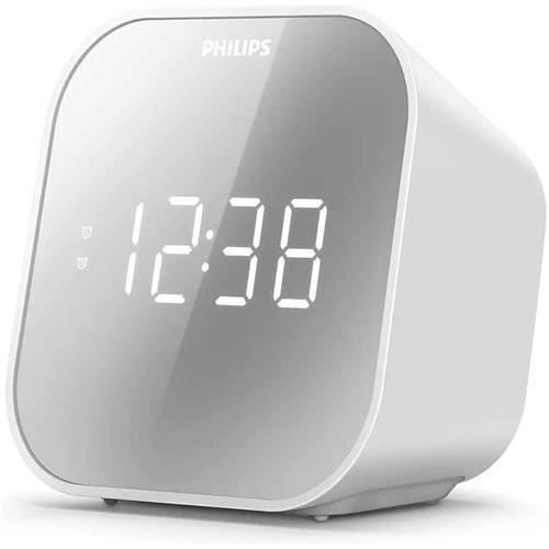 Philips - TAR4406 - Radio Réveil- Finition miroir - Tuner FM numérique - Chargeur de téléphone USB