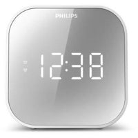 Philips - TAR4406 - Radio Réveil- Finition miroir - Tuner FM numérique - Chargeur de téléphone USB