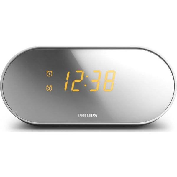 PHILIPS AJ2000/12 Radio réveil avec afficheur finition miroir - Blanc