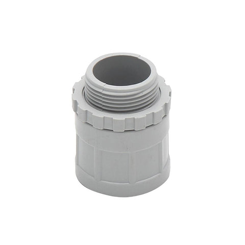 Plain To Screw Adaptor With Lock Ring Grey