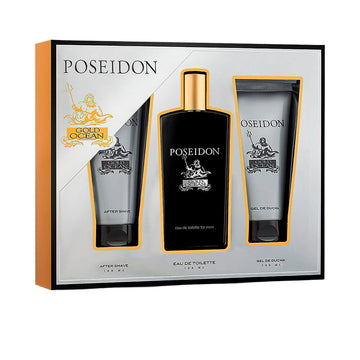 Men's Perfume Set Poseidon EDT Gold Ocean 3 Pieces