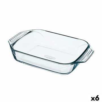 Oven Dish Pyrex Irresistible Rectangular Transparent Glass 6 Units 31,5 x 19,7 x 6,4 cm