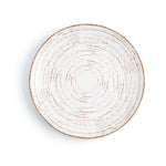 Flat Plate Ariane Tornado White Bicoloured Ceramic Ø 21 cm (12 Units)