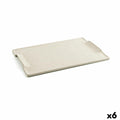 Snack tray Quid Mineral Gres Beige Ceramic 35 x 23 cm (6 Units)