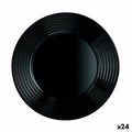 Flat plate Luminarc Harena Black Glass (25 cm) (24 Units)