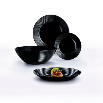 Assiette à dessert Luminarc Harena Noir verre (19 cm) (24 Unités)