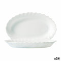 Serving Platter Luminarc Trianon White Glass (22 cm) (24 Units)