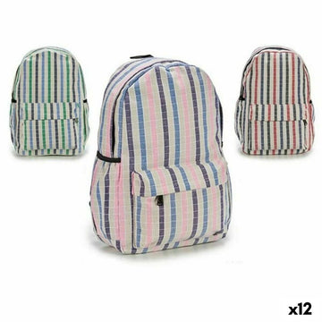 School Bag Stripes Multicolour 13 x 45 x 31 cm 12 Units