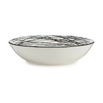 Assiette creuse Rayures Porcelaine Noir Blanc 6 Unités (20 x 4,7 x 20 cm)