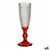 Champagne glass Red Transparent Points Glass 6 Units (180 ml)