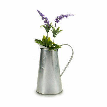 Plant pot Pattern Milk jug Silver Zinc 17 x 21,5 x 11,3 cm (24 Units)