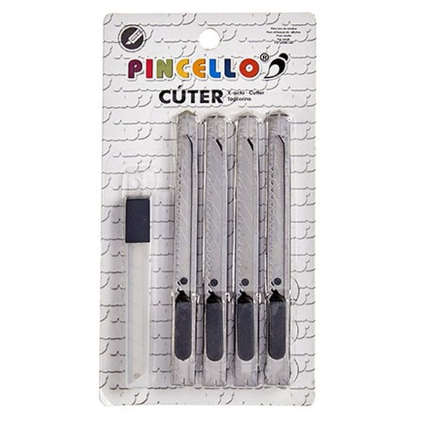 Cutter Set Silver Metal Plastic 1,5 x 18,5 x 10 cm (24 Units)