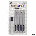 Cutter Set Silver Metal Plastic 1,5 x 18,5 x 10 cm (24 Units)