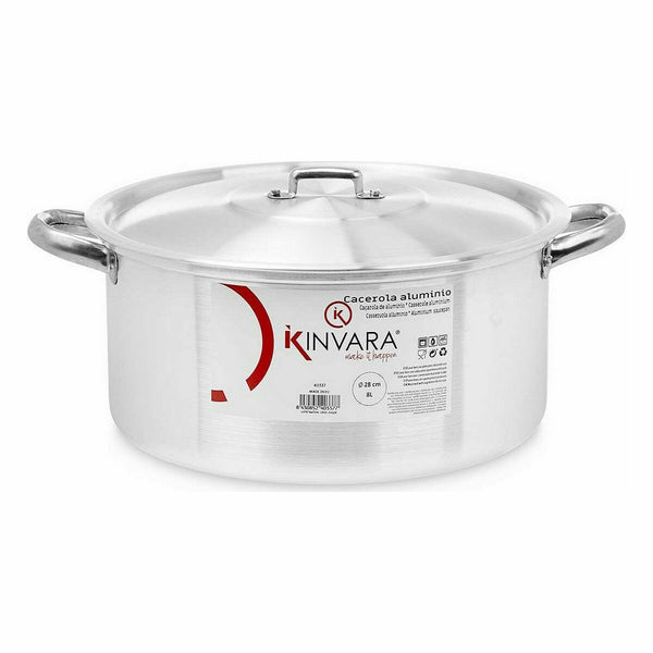 Casserole avec Couvercle Argenté Aluminium 8 L (6 Unités)