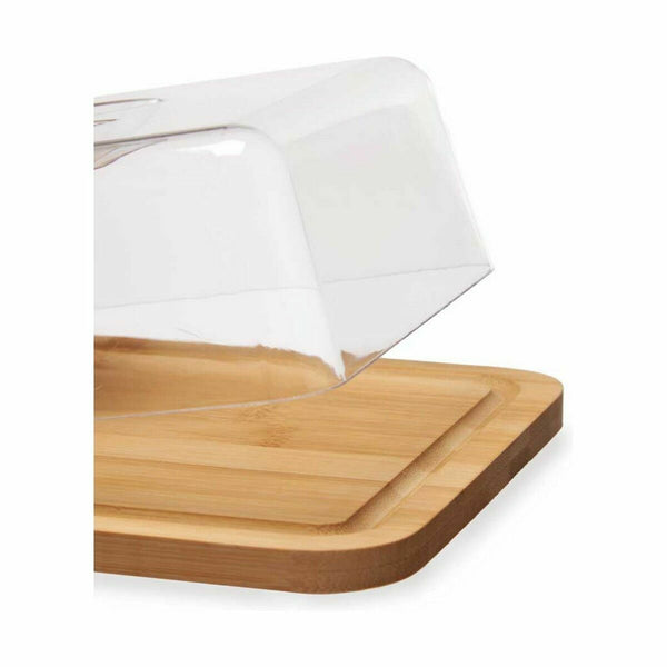 Plateau à fromages Avec couvercle Marron Transparent Bambou 19,1 x 7,5 x 25,1 cm (4 Unités)