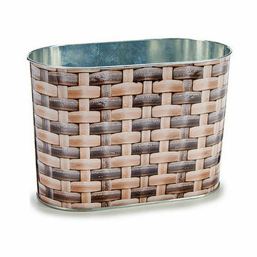 Planter Oval Metal wicker 12,7 x 15 x 23,5 cm (24 Units)