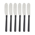 Set Butter Knife Silver Black Stainless steel Plastic (12 Units)