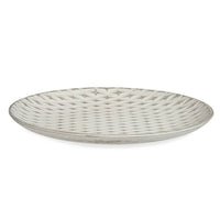 Decorative Plate Ø 29 cm Rhombus White MDF Wood (6 Units)