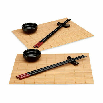 Set de sushi Noir Bambou Grès (12 Unités)