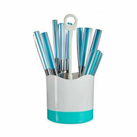 Ensemble de Couverts Bleu Acier inoxydable (8 Unités)