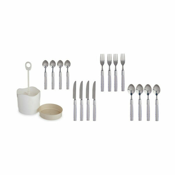 Ensemble de Couverts Gris Acier inoxydable (8 Unités)