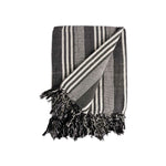 Multipurpose throw Stripes 235 x 205 cm White Grey (8 Units)