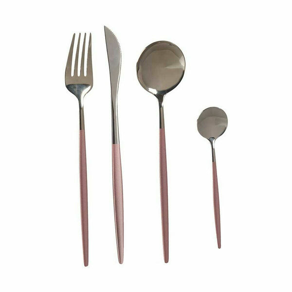 Cutlery Set Pink Silver Stainless steel (12 Units)