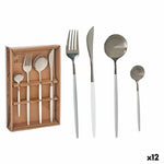 Cutlery Set White Silver Stainless steel (12 Units)