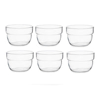 Set of bowls Motto Transparent Glass 200 ml (8 Units)