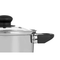 Casserole with glass lid Silver Stainless steel 1,8 L 28 x 9 x 18 cm (6 Units)