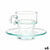 Cup with Plate Transparent Glass 90 ml (6 Units)