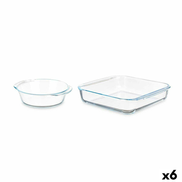 Jeux de plateaux Transparent Verre Borosilicaté 800 ml 1,8 L (6 Unités)