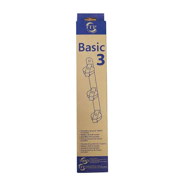 Clothes Line Tarrés Basic 3 Pulleys White Wall 37 x 5 x 5 cm