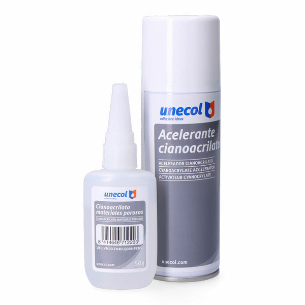 Kit cyanoacrylique Unecol A7156 200 ml 50 g 2 Pièces