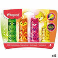 Fluorescent Marker Set Maped Multicolour 4 Pieces (12 Units)